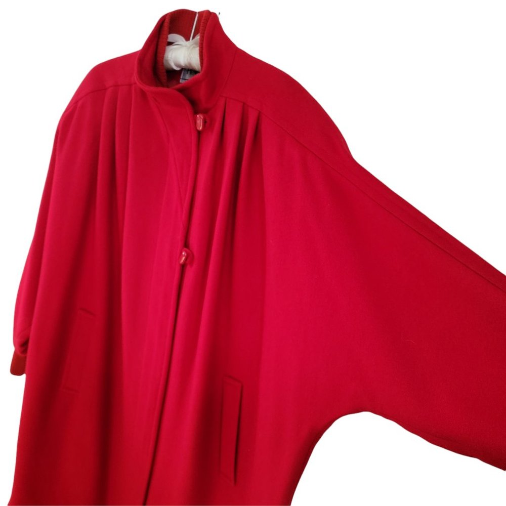 Vintage Vtg Herman Kay Oversized Red Wool Coat Size M-L